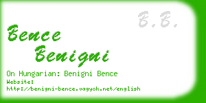 bence benigni business card